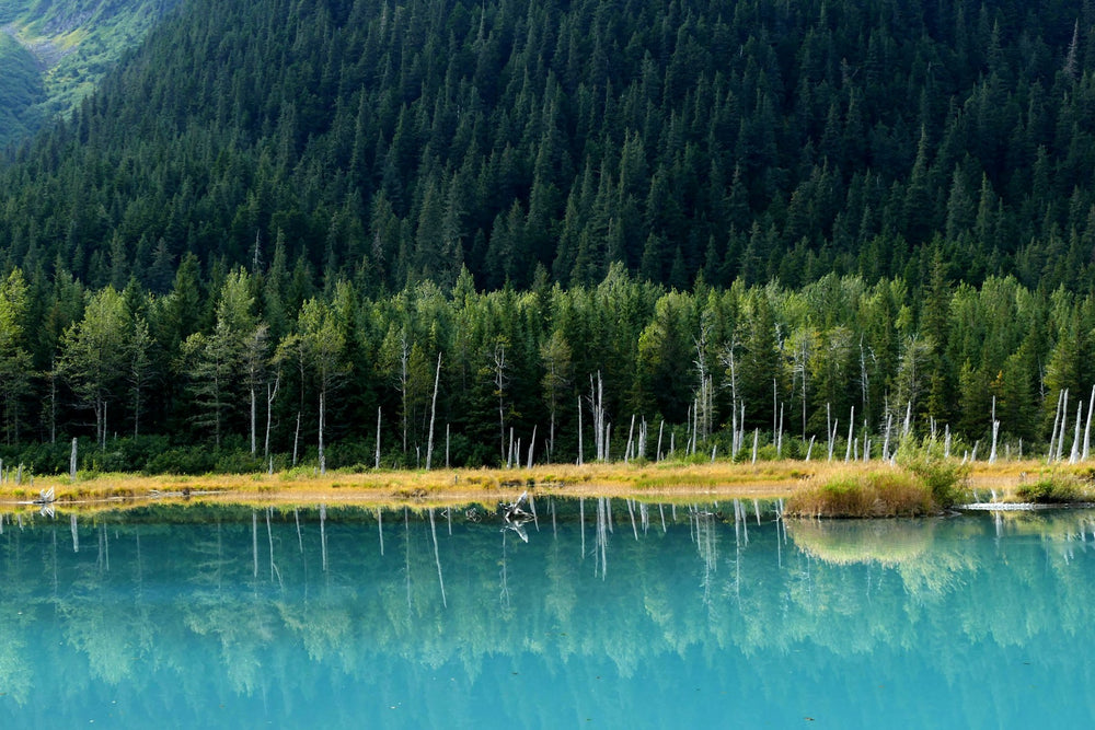 This is a photo of the deep blue Alaskan lake that inspired the matching bracelet. 