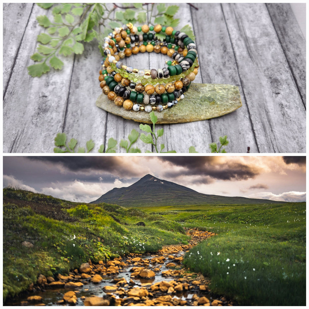 Iceland Mountain Stream Memory Wire Bracelet – Nature Scapes Jewelry