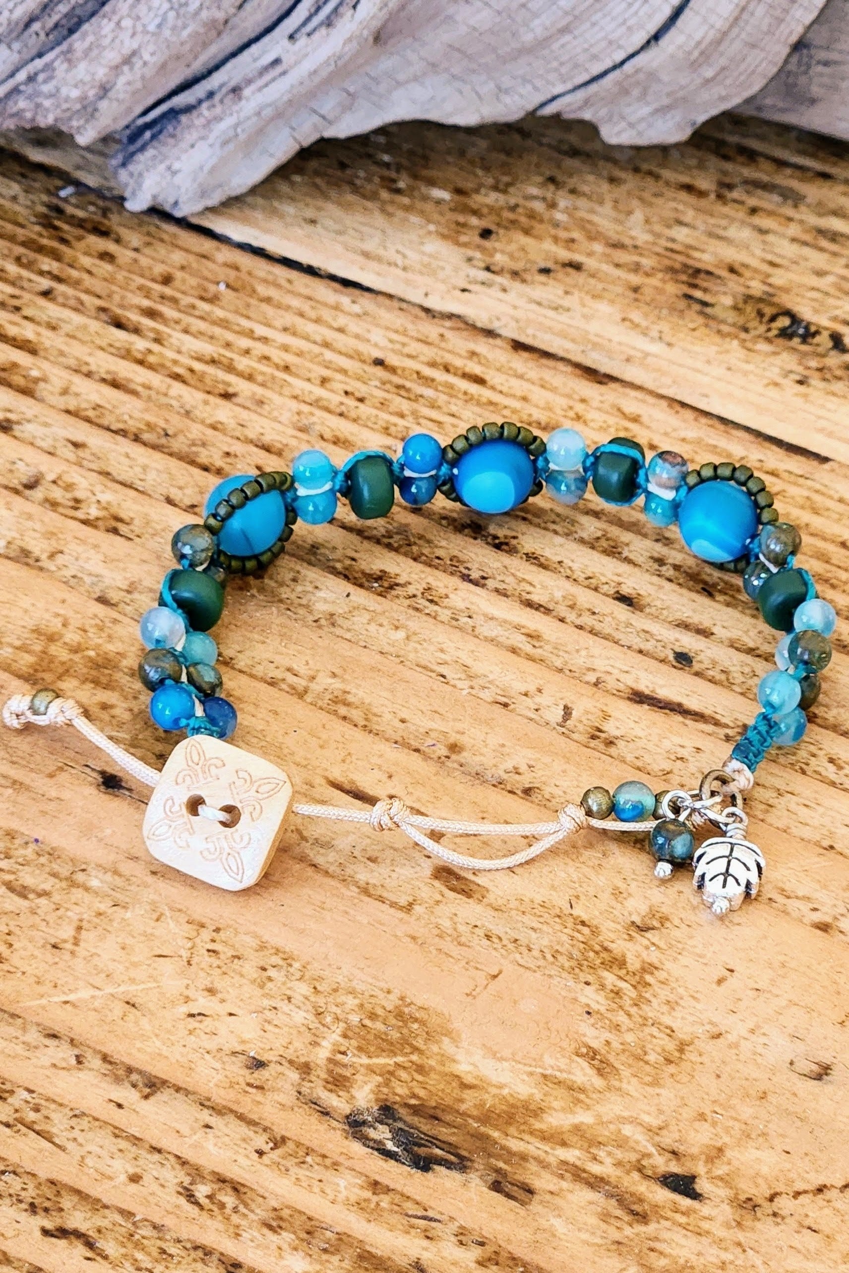Alaskan Blue Lake Macrame Bracelet – Nature Scapes Jewelry